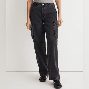 Madewell Jeans Women’s Size 29 Black Cargo Low-Slung Straight Ranney Wash